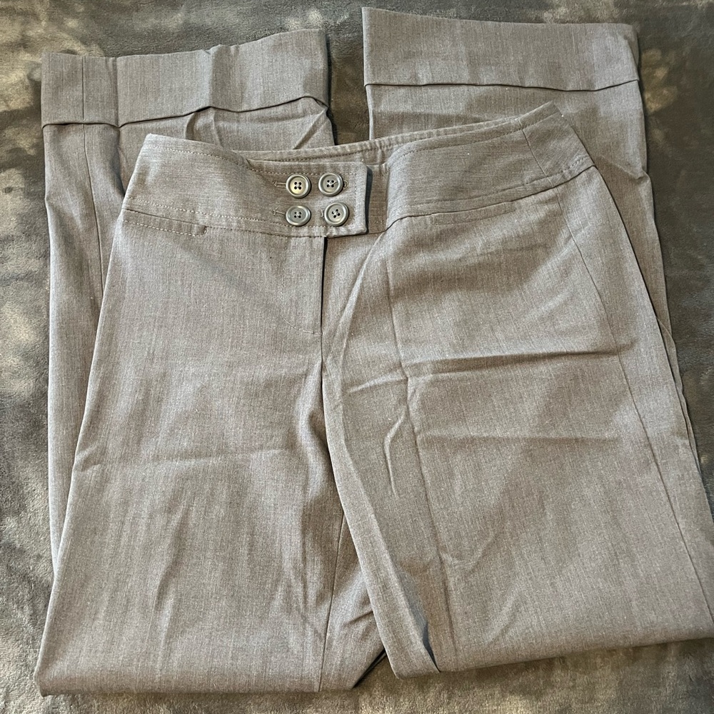 LOFT Gray Dress Pants Flat Front Design